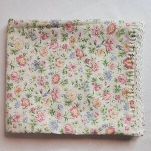 VTG Single Westpoint Stevens Standard Floral Pillowcase Lace Trim